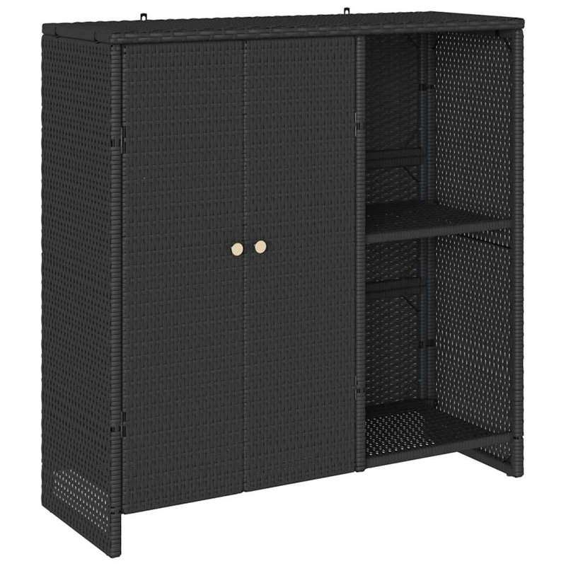 Rattan Accent Cabinet, Black