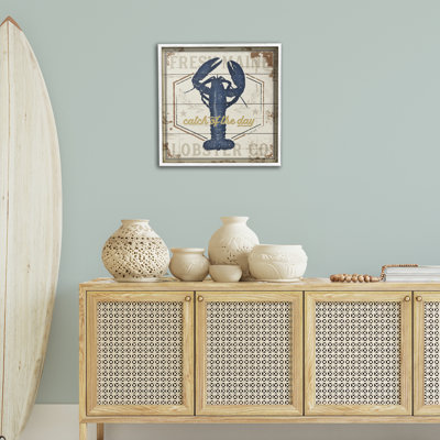 Chesapeake Bay Lobster Framed Giclee Art, design by Jennifer Pugh