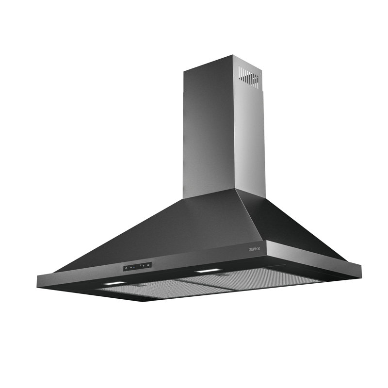 Hotte murale Zephyr Ombra 30 pouces 600 CFM, Noir