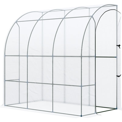 7' X 4' Outdoor Greenhouse, White With Pe Cover - Facilitate Plant Growth And Protection A Design Greenhouse Cover, Offer Spacious Protected Nursery For Growing Different Plants