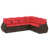Coussin rouge / cadre brun est en rupture de stock