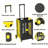 55L Foldable Rolling Cart with Wheels, Portable Updated Utility Tools Rolling Crate w/ Telescopic Handle, Yellow