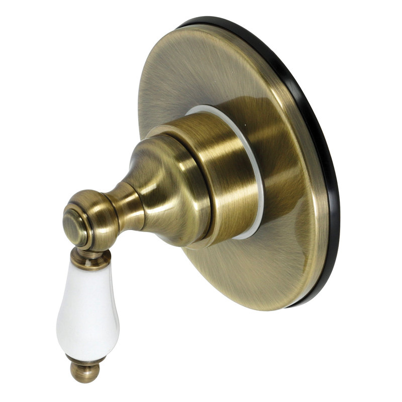 Valve de dérivation à trois voies à une poignée avec ensemble de garniture, Laiton antique