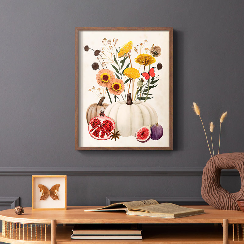 «Fall Botanicals I», reproduction encadrée - bois massif, Brun, H 28 po x l 22 po