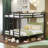 Queen Bunk Bed Featuring Black Metal Frame, Full Guardrail And - Stable Performance With 110 Lbs Per Capacity, High For 'S , Comfortable Climbing, Stylish Finish Underbed Storage, Space Design, Quick