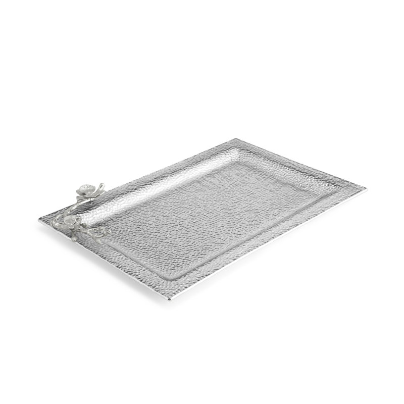 White Orchid Large Glass Tray