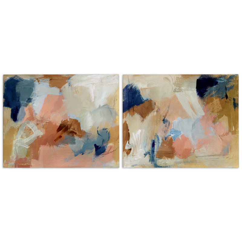  «Energetic Rustic Abstractions», ensemble de 2 toiles murales par Victoria Barnes, H 16 po x l 20 po