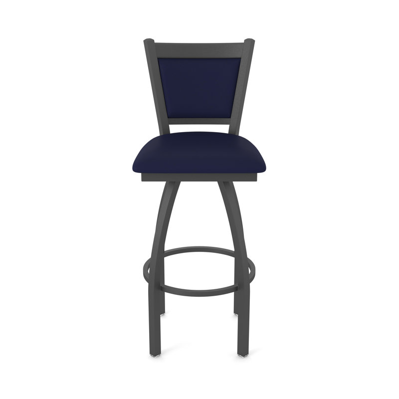 Tabouret pivotant Hadleigh, Tabouret de comptoir (siège d'une hauteur de 25 p, Étain, Vinyle - crépuscule Canter