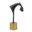 Sculpture tête de cheval en aluminium avec base arrondie 7,5 po x 7,5 po x 14 po noir / bronze