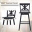 4 tabourets de bar pivotants avec repose-pieds Gracie Oaks pour la maison - blanc-1985644534-1985644537