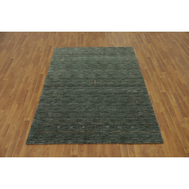 Tapis tribal en laine fabriqué à la main de style Gabbeh 5 x 7