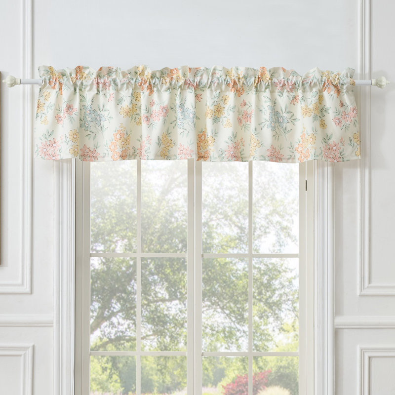 Cantonnière Chloe Greenland Home Fashions - H 21 po avec rideau en polyester avec pattes et boutons, l 84 po