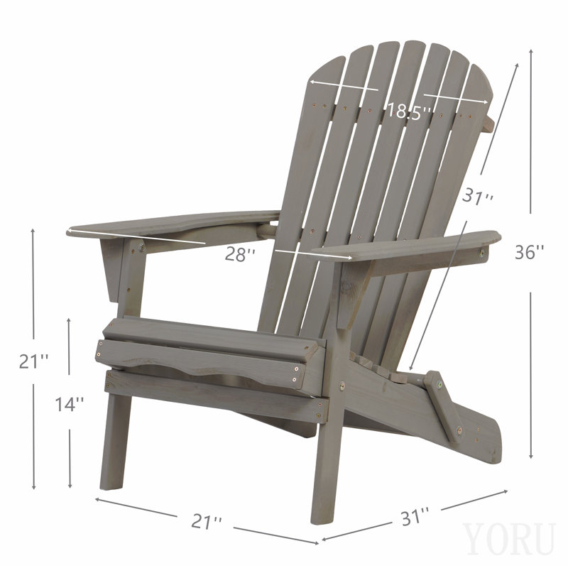 Ensemble de 2 chaises pliantes en bois pour l'extérieur Adirondack avec dossier pré-assemblé, chaise de patio en bois pour patio