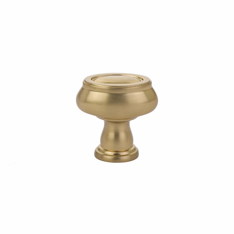 Emtek Geometric Oval Cabinet Knob, Satin Brass, 1.25''