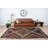 Handmade Vintage Turkish Area Rug with Colorful Geometric Pattern for Unique Bohemian Home or Living Room Decor