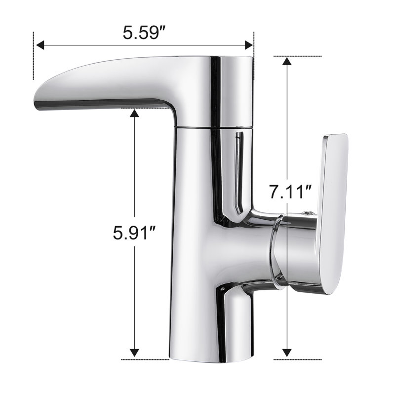 Waterfall Single Handle Single Hole Bathroom Faucet, Chrome