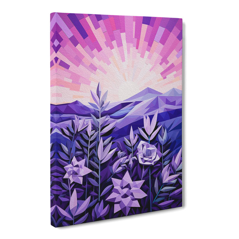 Lavender Flower Constructivism No.3 - Wrapped Canvas, 50cm H x 35cm W x 3cm D