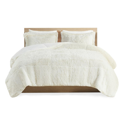 Full/Queen Shaggy Comforter - Soft And Warm Reverse Fur Mini Fill