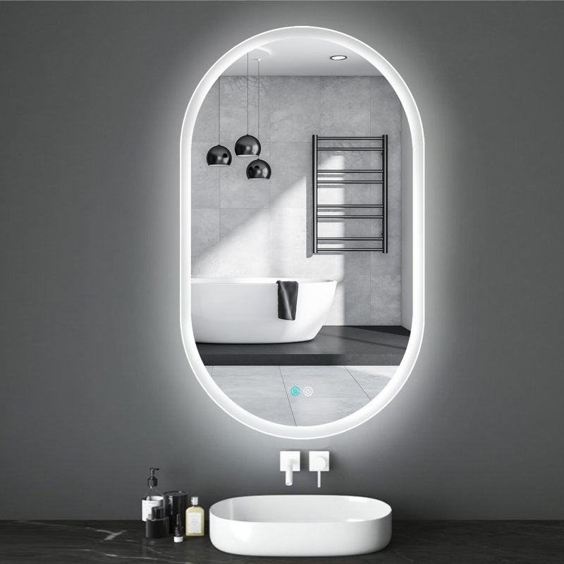 Miroir de salle de bain mural Hailea, 36 po x 24 po