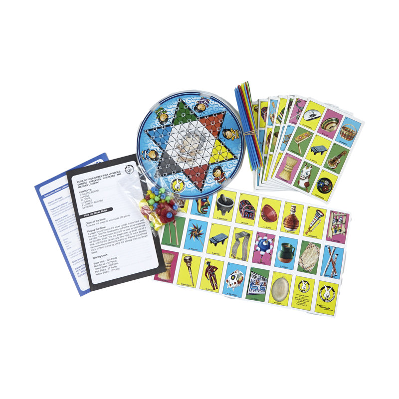 Multi-Color 4-in-1 Board Game Set for Kids and Family
