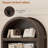81" Tall Arched Bookshelf, 5-tier Bookcase With Storage Drawer And Wheels-1997647746