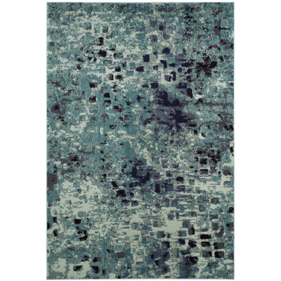 Hertzler Abstract Light Blue/Multi Rug