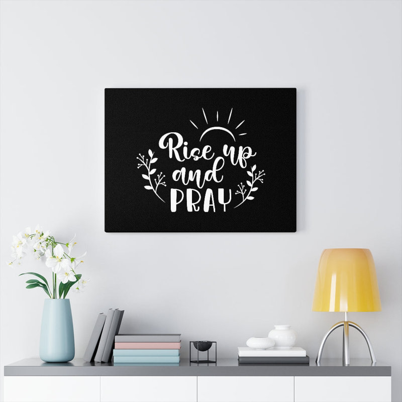Rise Up And Pray Sun Rays - Wrapped Canvas Print, 30cm H x 41cm W