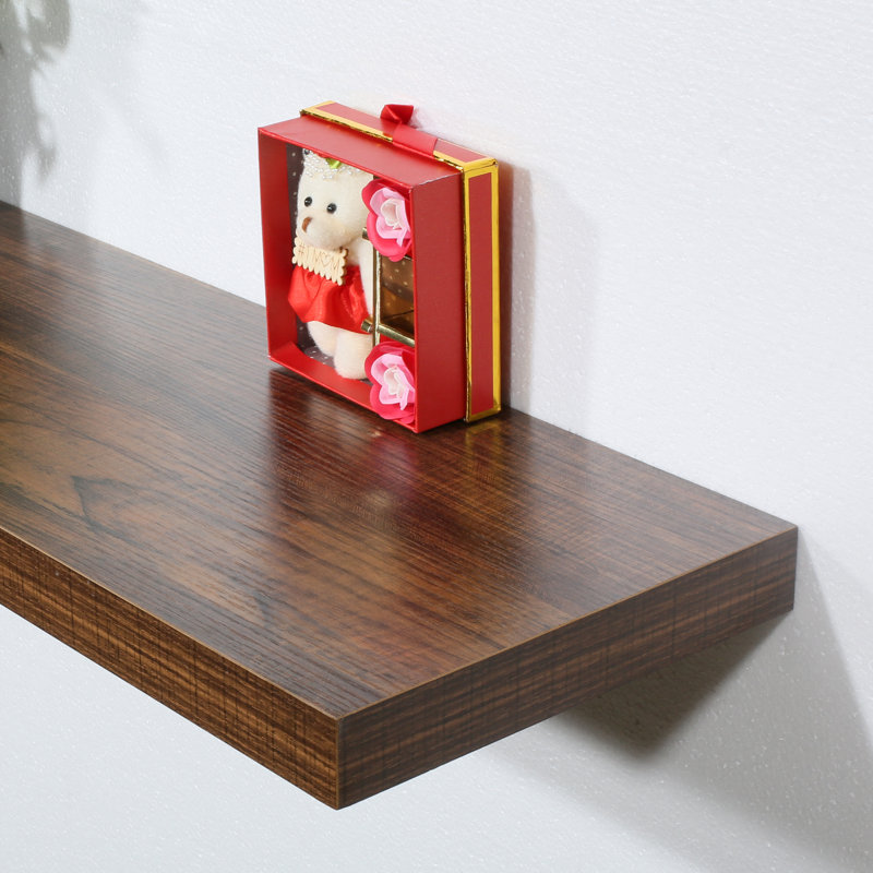Tablette flottante Alcera en bois récupéré, Noyer antique, H 1,5 po x l 31,5 po x P 9,25 po