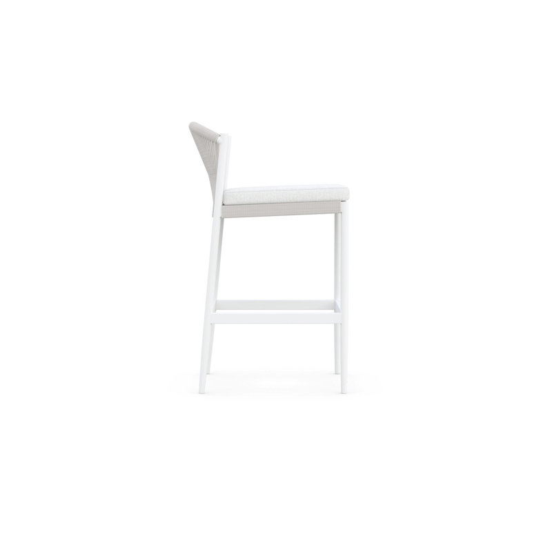 Catalina Patio Bar Stool with Cushion, Sand, 32.48" H