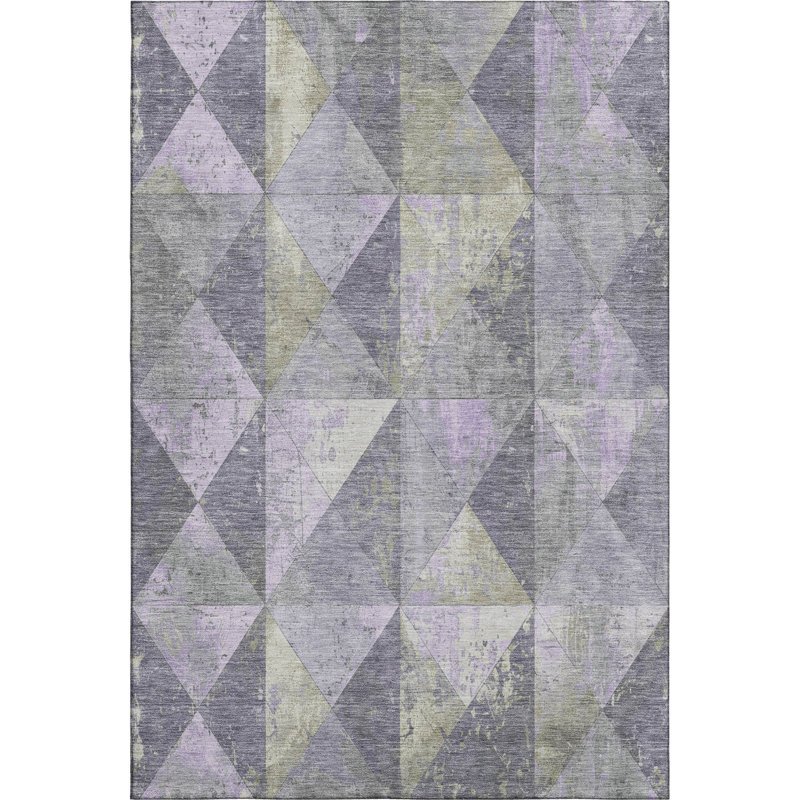 Premium Machine Washable Varroville AMF1721 Geometric Rug, Rectangle 10' x 14'