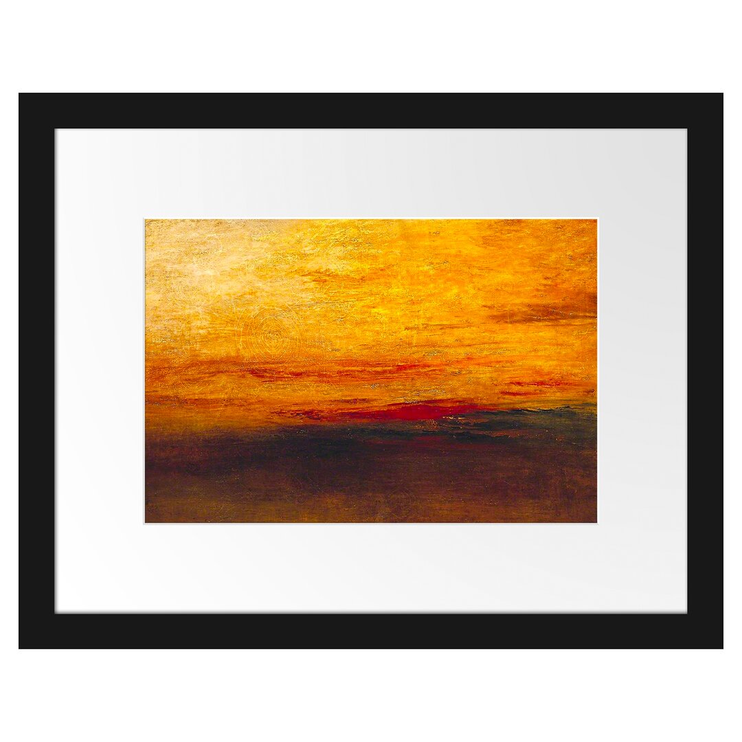 William Turner - Sunset   - Im Bilderrahmen Mit Galerie-Passepartout