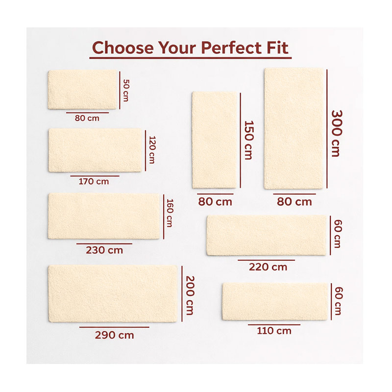 Machine Tufted High Pile Shag Area Rug(Ultra Soft & Fluffy), Rectangle 60 x 110 cm, Cream