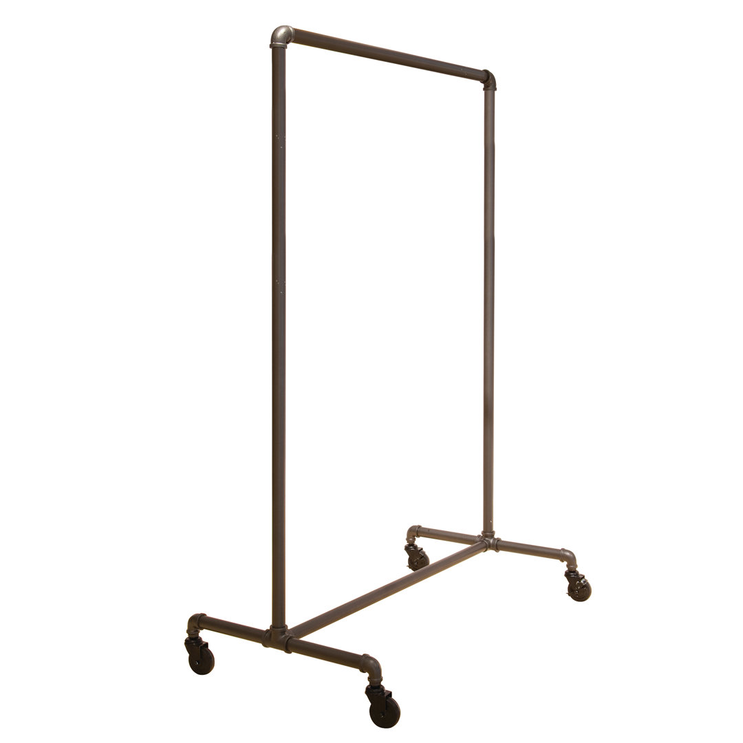 Arkansas 51'' Metal Rolling Clothing Rack Rebrilliant