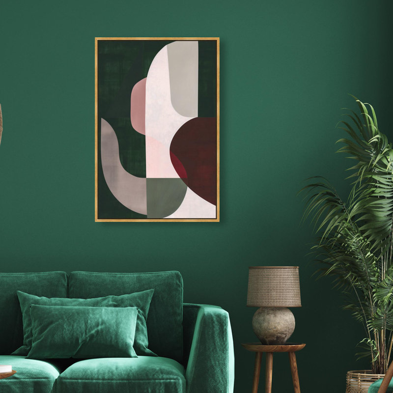 Oliver Gal Rich Botanicals I Abstract - Heavy Gel Top Coat Framed Canvas Art, 37" H x 25" W, Gold