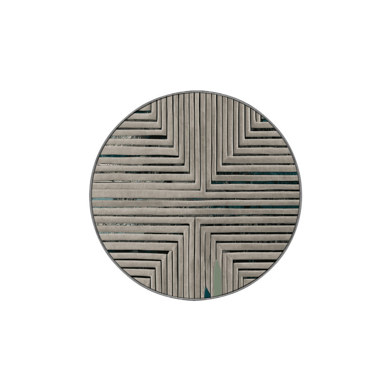 Machine Washable Gray Area Rug GSIX03636, Round 5'