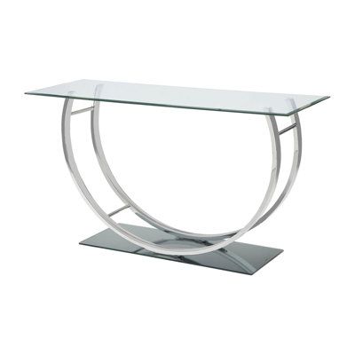 Insco 47.6'' W Console Table with Glass Top in Clear and Chrome