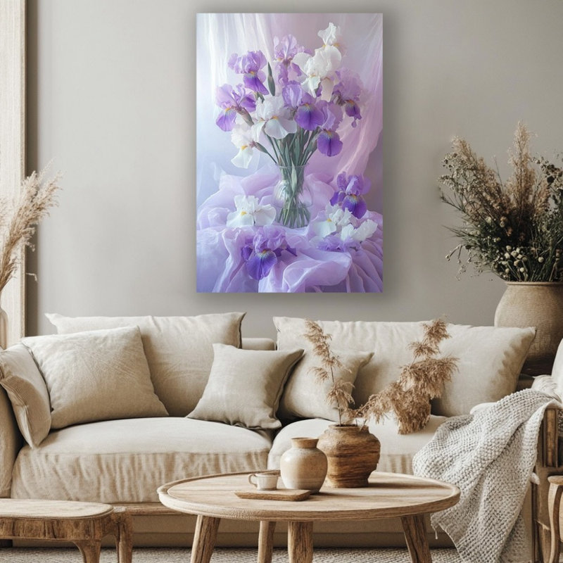 Gentle Purple White Iris Canvas Print - Urban Studio, 40*28inch (100*70*2cm)