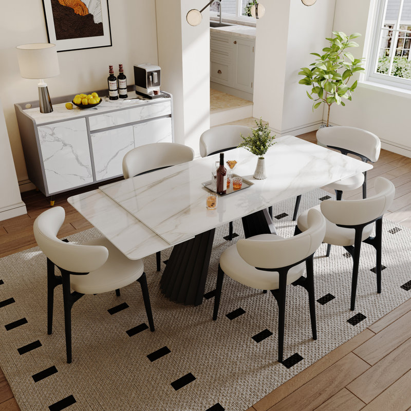 Ensemble de table de salle à manger extensible 95 po avec 8 chaises