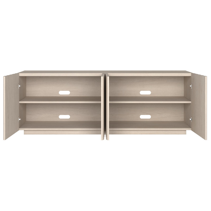 Molly Rectangular Fluted TV Stand for TV's up to 75" in Alder White, Alder White