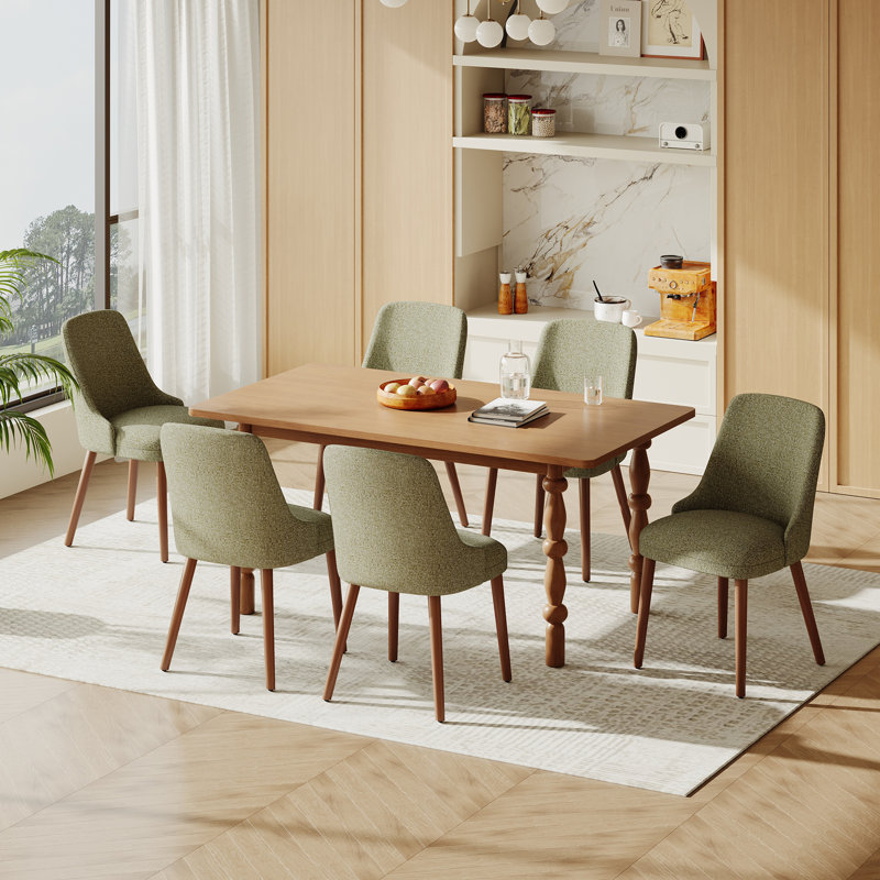 50.5cm H Fabric Upholstered Upholstered Back Side Chair in Grey, Green