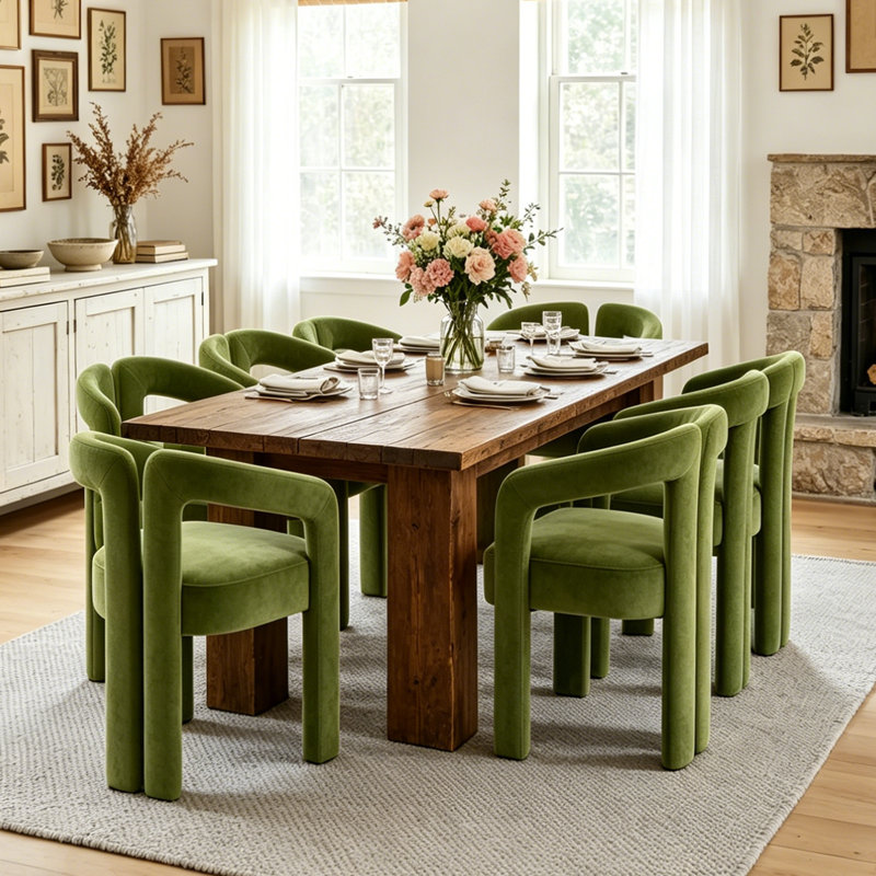 Ensemble de 2 chaises demi-tonneau Accent, Vert