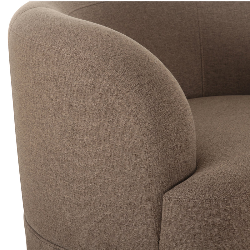 Milo Swivel Chair, Brown Polyester