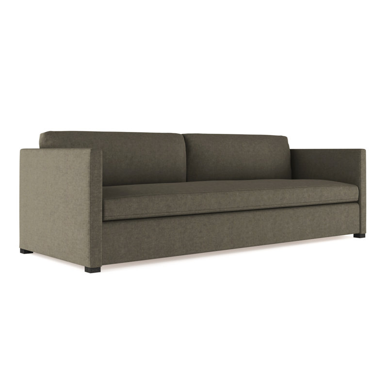Madison 84'' Upholstered Sofa, Plush Velvet Graphite, 33" H x 84" W x 41" D, Dark Brown