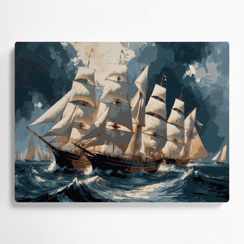 Art mural bleu nautique moderne