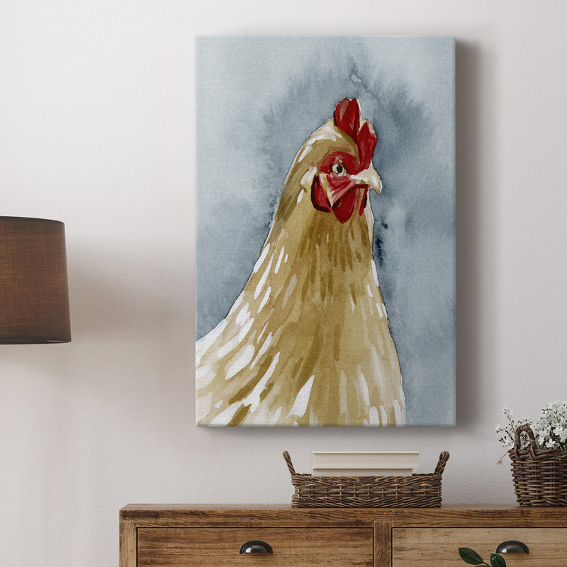 Portrait de poulet II - galerie Cavas sur mesure, H 27 po x l 18 po