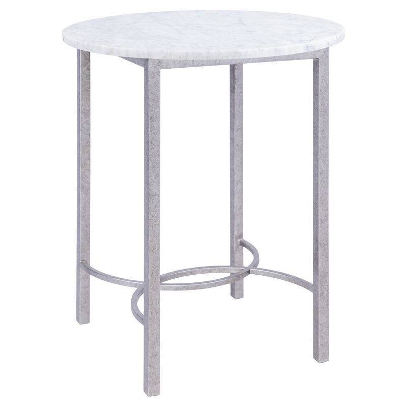 Lilian Marble 5 Legs End Table, Royal Silver