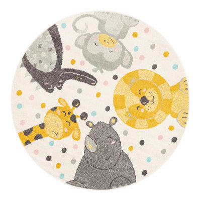 Round Machine Woven Polypropylene Plastic Rug
