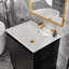 Meuble-lavabo de 24 po avec lavabo, structure autoportante pour la stabilité, tiroirs à fermeture douce pour un fonctionnement silencieux, finition en chêne élégant pour une esthétique moderne (lavabo blanc)-118774317