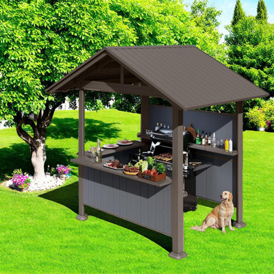 Durable Steel Canopies & Gazebos With Extendable Storage Large Rustic Design For Outdoor Entertainment