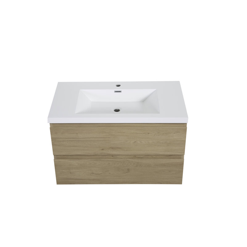 Space-saving Modern Vanity Engineered Wood Wall Mounted Bathroom